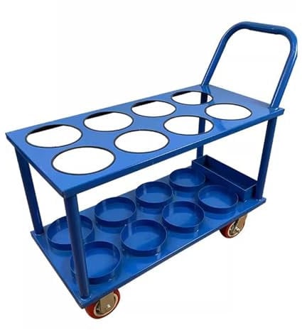 Meuble Bouteille de Gaz Chariot pour Réservoir D'oxygène Robuste pour Quatre, Six, Huit Réservoirs, Chariot de Mobilité pour Support de Réservoir D'oxygène de Soudage, Chariot à Main pour Hôpital(Blue