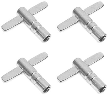 4pcs Drum Key Drum Tuner,Drum Accessories,Acoustic Drum Kit Accessories,Piano Tuning Wrench,Universal Drum Tuning Key,Remove Drum Key,Piano Tuning Lever,Adjustable Drum Keys(COLOUR:Silver)