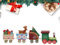 -Weihnachtseisenbahn-Spielzeug, Spielzeugeisenbahn-Weihnachtsation, Zug-, Zug-, Weihnachtsfiguren, Ative Tabletts, Zug-Weihnachtsschmuck-ationen für, Tisch