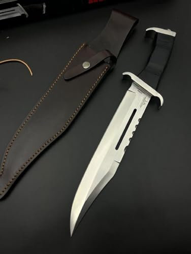 Generico TEERMA KA8 Coltello da caccia, coltello da campeggio - coltello di sopravvivenza a lama fissa forgiata in un pezzo, Per la caccia, la pesca, le avventure di sopravvivenza