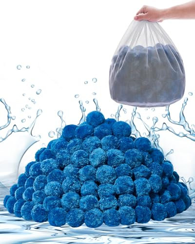 VEVOR Boules Filtrantes pour Piscine Filtre à Sable, 1,83 kg, Boules de Remplacement pour Sable Filtre Piscine, Fibre Polyester Réutilisable avec Sac de Lavage, pour Systèmes Filtration Piscine, Bleu