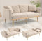 LIFEISLE Klappbares Schlafsofa mit Verstellbarer Rückenlehne, Couch mit Schlaffunktion Bettsofa Loungesofa für Wohnzimmer,Schlafzimmer,Samt Beige