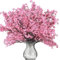 Flores 4 Tallos 20 Ramas de 32 cm Flores Artificiales de Cerezo, Plantas Artificiales Decorativas, Decoracion para Hogar, Bodas, Fiestas, Oficinas, Balcones y Jardines (Rosa Intenso)