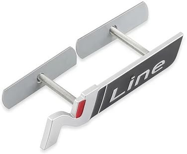 3D Metall N Linie Logo Auto Kühlergrill Emblem Auto Aufkleber(Matte silver black-Nline)