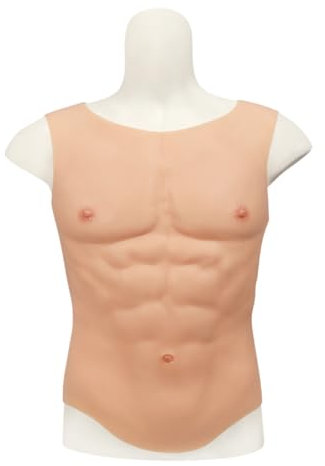 ByteRunning Silicone Faux Musculaire,Costume De Faux Muscles,Body Musculaire en Silicone,Faux Muscles Pectoraux Artificiels en Silicone,Poitrine RéAliste en Silicone pour Homme,MatéRiau Doux