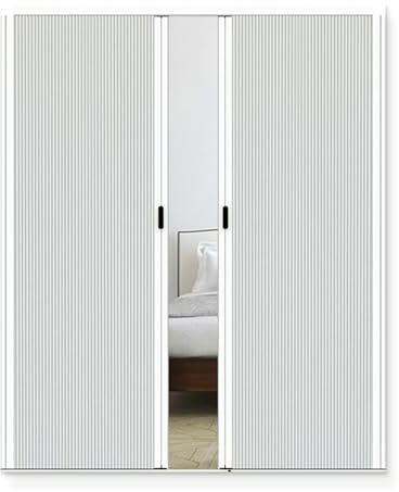Porta a soffietto a fisarmonica bianca, design a nido d'ape senza fori, per cucina e bagno, adatta per aperture alte 190-240 cm (60 x 210 cm), porta interna salvaspazio