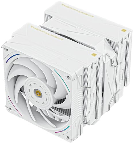 TR-Thermalright Royal Pretor 130 Ultra White Dissipatore per CPU, Doppia torre con 7 Heat pipe, Doppie ventole PWM, Copertura superiore bianca, per AM5/AM4, Intel LGA1851/1700/1150/1151/1200