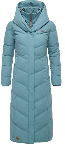 Ragwear Damen Wintermantel warmer Steppmantel extralang mit Kapuze Natalka Extralong Intl XS-6XL