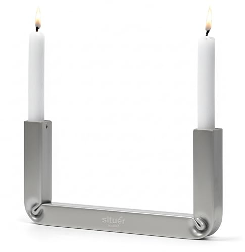 Situér Milano Lumiér Porta Candele da Tavolo 25x12cm di Design in Acciaio Cromato con Piega Brevettata - Candelabro Centrotavola Minimal e Moderno Made in Italy