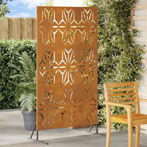 Garten Sichtschutz Grau 100x50x180cm, Robuster Stahl Sichtschutzzaun, Wetterfest, Modernes Design für Outdoor, Terrasse, Balkon, Hoher Sichtschutz