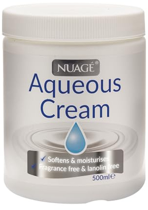 COS Aqueous Cream Moisturising Cream for Very Dry & Sensitive Skin - Fragrance-Free & Lanolin Free, Non-Greasy, Dermatologically Tested - Body & Lip Care - 500 ml