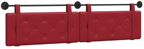 vidaXL Hängendes Kopfteil Weinrot Kunstleder, Elegantes modernes Kopfteil, rechteckiges Design, Wandmontage, gepolsterte Rückenlehne, minimalistisches Schlafzimmerdekor