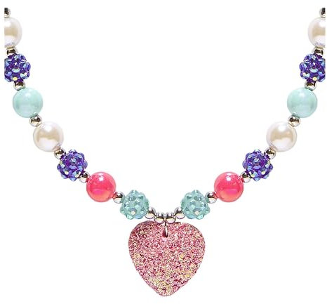 WIDMANN MILANO PARTY FASHION Paillettes Rose c?ur Collier de perles pour femme Costume