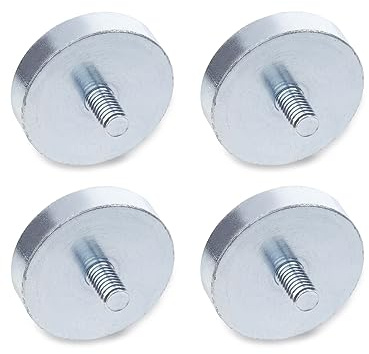 Ganter Normelemente | Haltemagnete mit Außengewinde - GN 50.3-ND-10-M4 | Neodym, Eisen, Bor | 4 Stück