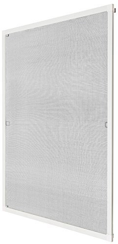 tectake® Zanzariera per Telai di Finestre, Telaio in Alluminio, Zanzariera Finestra Resistente ai Raggi UV e alle Intemperie, Trasparente alla Luce e Permeabile all’Aria, 120x140cm - Bianco