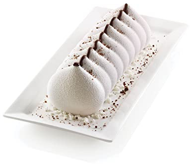 silikomart | Silikon-Kuchenform Modern MERINGA, antihaftbeschichtet, 1er Pack Form mit Sicherheitsring, 3D Design, 250 x 90 mm, h 75 mm, Volumen 1,1 l, Made in Italy