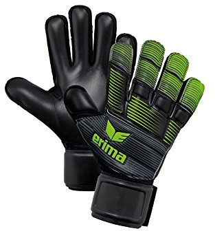 Erima SKINATOR Hardground Torwarthandschuhe, schwarz/Green Gecko, 4