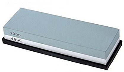 CNFQ Double Sided Whetstone Sharpening Stone with Non-Slip Silicon Holder, 1000#4000#