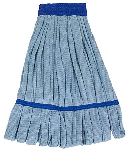 Cleanaide en microfibre pour balai à tube | industriel 400 grammes | Super absorbant Extrémités à | Bleu