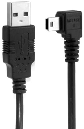 chenyang Câble mini USB USB 2.0 vers Mini USB-B 5 broches, câble d'extension de données coudé à gauche à 90 degrés 5.0M