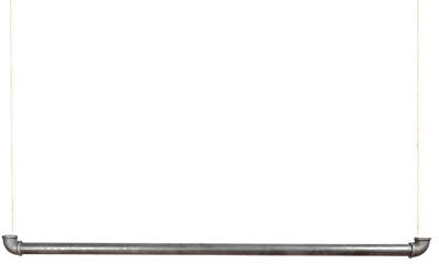 Natural Goods Berlin 1x Hängegarderobe Pipe GARD Swing | frei hängende Industrial Vintage Kleiderstange Deckenmontage am 5m Seil höhenverstellbar | Wasserrohre Fitting | DIY (90cm, weißes Seil)