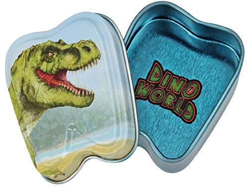 Depesche 5615 Blechdose Dino World, ca. 5,4 x 4,3 x 1,9 cm, Sortiert