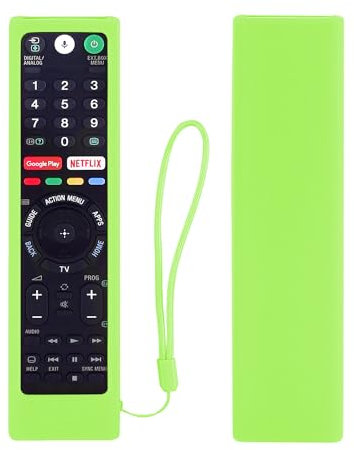 Housse Coque en Silicone pour Sony Vocale Télécommande RMT-TX100D RMF-TX310E RMT-TX300E, Housse Coque pour Buzz TV XR4000/XRS4000 Télécommande, Antidérapage, Antisismique, Lavable (Vert Lumineux)