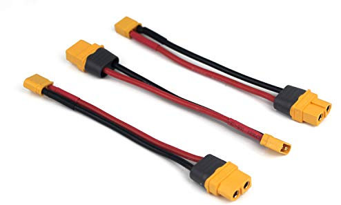 Taikuwu XT30 Stecker zu XT60 Buchse Adapterkabel Set [3 Stück] - 16AWG Silikonkabel 10cm für Drohnen, ESC & Ladegeräte