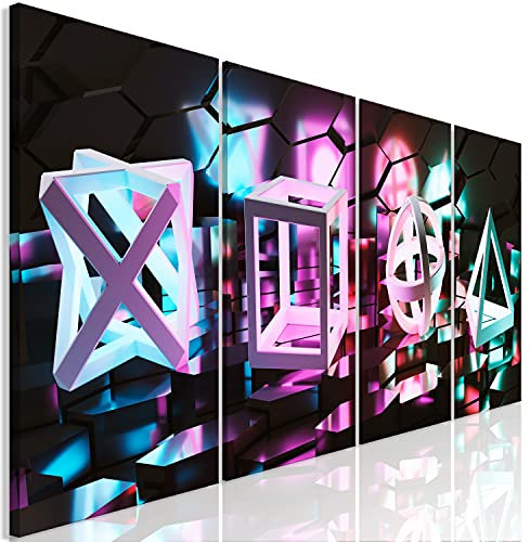 murando - Wanbilder Set XXL mehrtlge für Gamers Spielkonsole Vlies Leinwandbild 4 tlg 160x60 cm Kunstdruck Wanbilder Set XXL Gamingzimmer Wanddekoration Gaming Deko Design Jugendzimmer Wand Bild