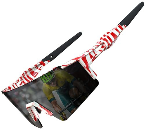 ATTCL Fahrradbrille Für Damen Und Herren UV-Schutz Polarisierte Sonnenbrille Winddichte Staubdichte Brille Für Den Außenbereich Sportbrille Red+zebra+black 550 UV400 CAT 3 CE