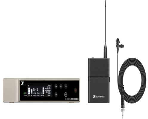 Sennheiser Pro Audio EW-D ME2 Lavalier Microphone Set, XLR Connectivity, 56 MHz Bandwidth, Automated Setup, UHF Transmission, Noise Elimination, Interference Reduction, Reliable Connections