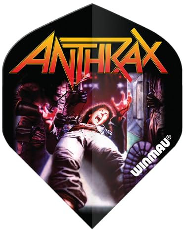 WINMAU Rock Legends Anthrax Logo Rhino Extra Thick Dart Flights - 1 Satz pro Packung (Insgesamt 3 Flüge)