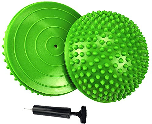 Tzzxzz 2er-Set Therapie Balance Igel, Balance-Igel Set, Fitness Halbkugel mit Luftpumpe Trittstein für Kinder & Erwachsene, Versch Balanceübungen I 8cm Groß