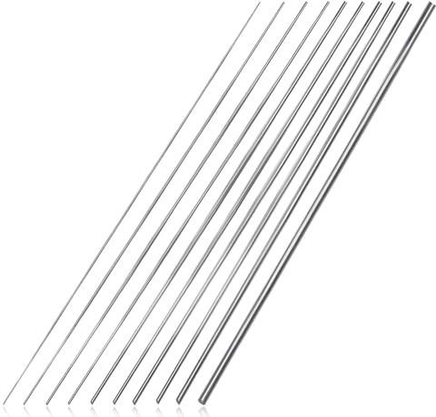 BBYPP 156 pezzi 40CM Dritto Filo d'acciaio Filo a molla Kit assortimento, 13 Taglie Filo di acciaio solido a molla, Diametro 0.2mm 0.3mm 0.4mm 0.5mm 0.6mm 0.8mm 1mm 1.2mm 1.4mm 1.6mm 1.8mm 2mm 3mm