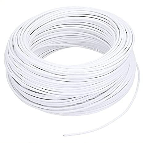 Hilark PVC sheathed cable light white 3 conductors section 0.75 mm2 H03VV-F 3g0.75 mmm (15 meter, White)