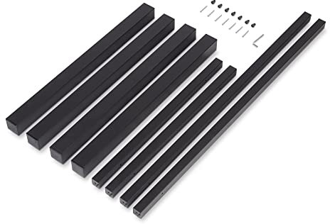 Emuca - Gambe quadrate e struttura per tavolo, 50x50mm, 1.150x750, Verniciato nero, Acciaio