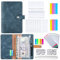 A6 Budget Binder,Frendour Budget Planner Deutsch,Budget Binder A6 mit 10 PVC Cash Envelope, 12 Budgetblätter und 2 Etikettenaufklebern,Budget Planner for Geld sparen (Blau)