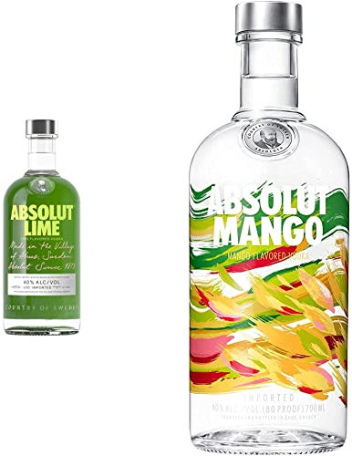 Absolut Vodka Lime 70cl 40% & Vodka Mangue 70cl 40%