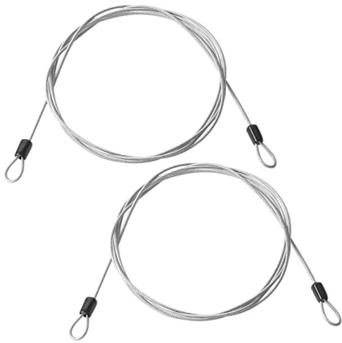 Jetisva 2pcs 2M Security Bike Lock Cable Lightweight Wire Cable Lock Flexible Safety Luggage Lock Double Loop Steel Lock Chain Portable Lock Wire Rope Silver for Padlocks Scooter Bicycle Suitcase