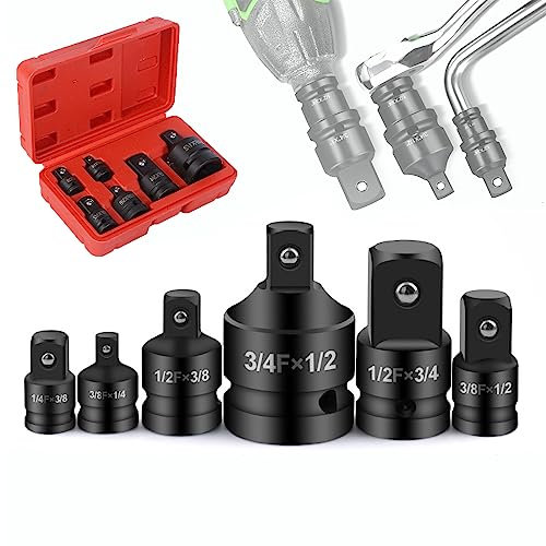 MFLABEL Impact Converter Adapter Socket Set 6-Piece,Converter Adapter Set Fits Impact Driver, Torque Wrench, Power Drill, Ratchet 1/4 3/8 1/2 3/4, TL10091