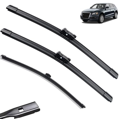 Wischerblätter-Set für vorne und hinten, kompatibel mit Audi Q5 2008–2023, Windschutzscheibe, Fenster, Auto-Regenbürste, 24Zoll + 20Zoll + 13Zoll