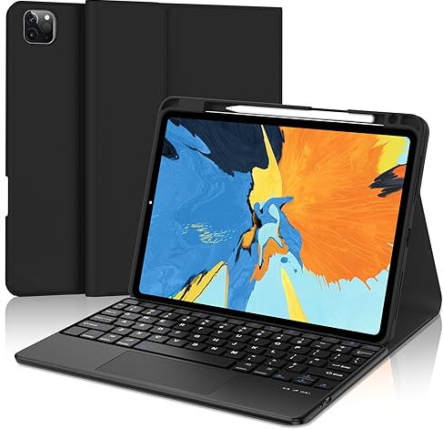 SENGBIRCH Keyboard Case for iPad Air 5 / Air 4 10.9 inch/iPad Pro 11 with Trackpad - Bluetooth Keyboard Detachable Wireless Keyboard with Touch Pad, Black