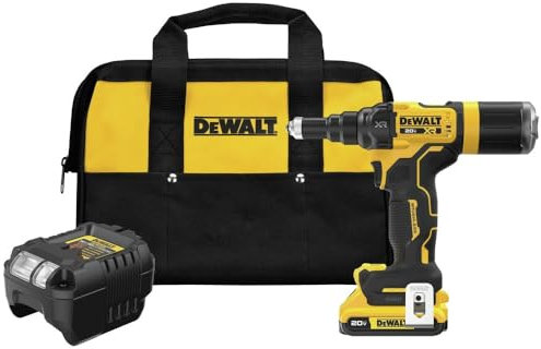 DEWALT 20V MAX XR Cordless Rivet Tool, 3/16, Battery and Charger Included (DCF403D1)