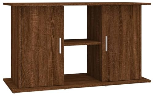vidaXL Aquariumständer, Aquarium Unterschrank mit viel Stauraum, Aquarium Tisch mit Stabiler Oberplatte, Aquariumschrank Aquarium Halter, Braun Eichen Optik Holzwerkstoff