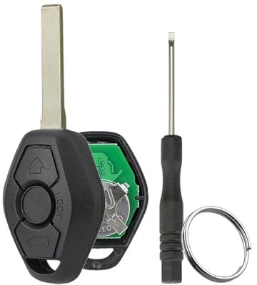 3 Tasten Auto Fernbedienung SchlüsselanhängerGeeignet für BMW cas2 gerade Schlüssel 868 MHz kommt mit ID46 Chip fürBMW Cas2 System BMW 3 5 6 7 Serie X5 Z3 E62