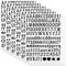 30 Blatt Buchstaben Aufkleber, 4680 Stück Sticker Buchstaben Selbstklebende Zahl Vinyl Aufkleber,für Briefkasten Zahlen Etiketten DIY Kunst Making, Aufkleber für Zeichen,Notizbuch(Schwarz)
