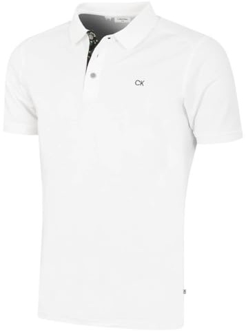 Calvin Klein Mens Campus Camo Golf Polo Shirt - White/Grey Camo - XXL