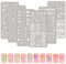 MWOOT 6 Stücke Nagel Schablone Stempel Set, Linien Geometrie Blume Herz Schmetterling Mond Stern Thema Stempel Nageldesign, French Nail Art Stamping Plates Nagelstempel Maniküre Tool Kit