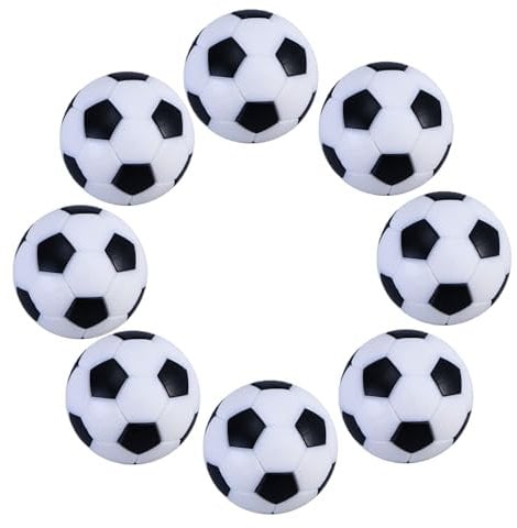 Table Soccer Foosballs Game Replacements 32mm/1.26 In Mini Football Balls Black and White, Set of 8