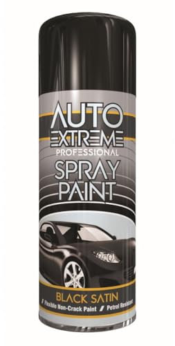 Inspired Essentials - Aerosol Spray Paint 400ml for Cars, Bikes, Vans, Metal, Wood - Professional Quality, Perfect Finish (1, Black Satin)